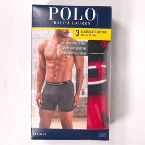 POLO RALPH‎ LAUREN Men’s 3 PACK Classic Fit Cotton Boxer Briefs S,M,L